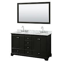 Dark Espresso / White Carrara Marble Top / Polished Chrome Hardware
