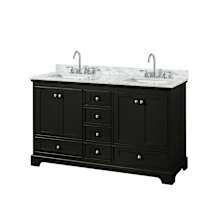 Dark Espresso / White Carrara Marble Top / Polished Chrome Hardware