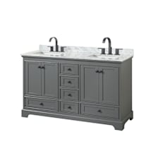 Dark Gray / White Carrara Marble Top / Matte Black Hardware