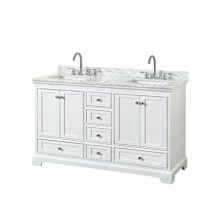 White / White Carrara Marble Top / Polished Chrome Hardware