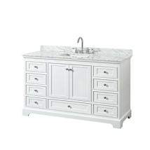 White / White Carrara Marble Top / Polished Chrome Hardware
