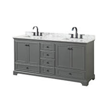 Dark Gray / White Carrara Marble Top / Matte Black Hardware