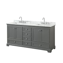 Dark Gray / White Carrara Marble Top / Polished Chrome Hardware