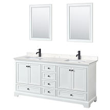 White / Carrara Cultured Marble Top / Matte Black Hardware