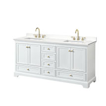 White / White Quartz Top / Brushed Gold Hardware
