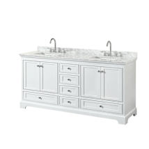 White / White Carrara Marble Top / Polished Chrome Hardware