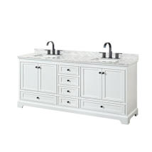 White / White Carrara Marble Top / Matte Black Hardware