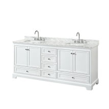 White / White Carrara Marble Top / Polished Chrome Hardware