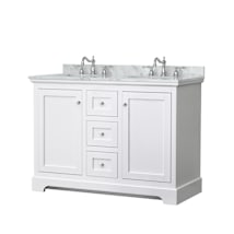 White / White Carrara Marble Top / Polished Chrome Hardware