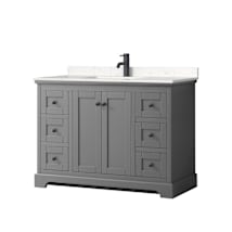 Dark Gray / Carrara Cultured Marble Top / Matte Black Hardware