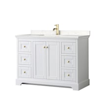 White / Carrara Cultured Marble Top / Brushed Gold Hardware