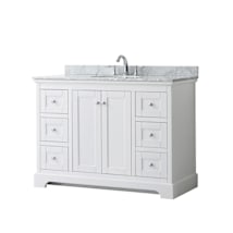 White / White Carrara Marble Top / Polished Chrome Hardware