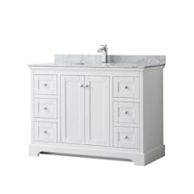 White / White Carrara Marble Top / Polished Chrome Hardware