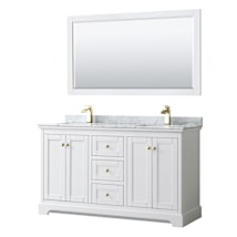 White / White Carrara Marble Top / Brushed Gold Hardware