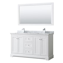 White / White Carrara Marble Top / Polished Chrome Hardware
