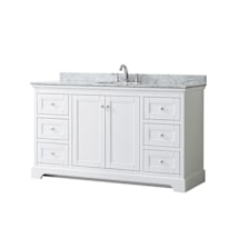 White / White Carrara Marble Top / Polished Chrome Hardware