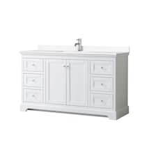 White / White Cultured Marble Top / Polished Chrome Hardware