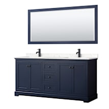 Dark Blue / Carrara Cultured Marble Top / Matte Black Hardware