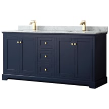 Dark Blue / White Carrara Marble Top / Brushed Gold Hardware