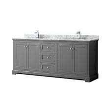 Dark Gray / White Carrara Marble Top / Polished Chrome Hardware