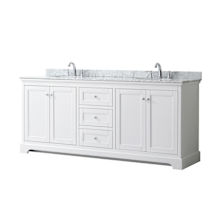 White / White Carrara Marble Top / Polished Chrome Hardware