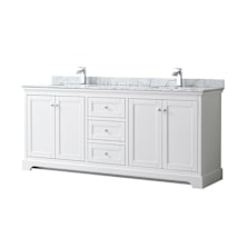 White / White Carrara Marble Top / Polished Chrome Hardware
