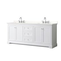 White / White Quartz Top / Polished Chrome Hardware