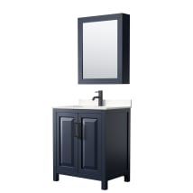 Dark Blue / Carrara Cultured Marble Top / Matte Black Hardware