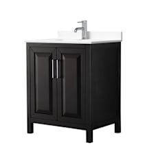 Dark Espresso / White Cultured Marble Top / Polished Chrome Hardware