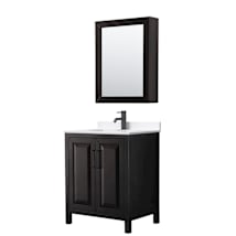 Dark Espresso / White Quartz Top / Matte Black Hardware
