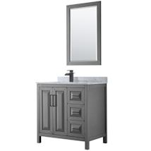 Dark Gray / White Carrara Marble Top / Matte Black Hardware