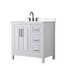 White / Carrara Cultured Marble Top / Matte Black Hardware