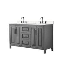 Dark Gray / Carrara Cultured Marble Top / Matte Black Hardware