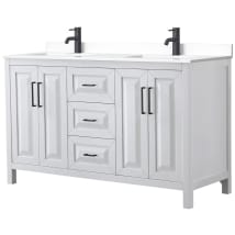 White / White Cultured Marble Top / Matte Black Hardware