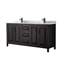 Dark Espresso / White Carrara Marble Top / Matte Black Hardware
