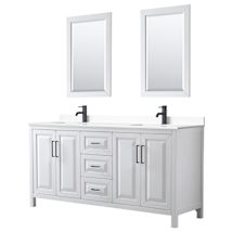 White / White Cultured Marble Top / Matte Black Hardware
