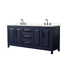 Dark Blue / Carrara Cultured Marble Top / Matte Black Hardware