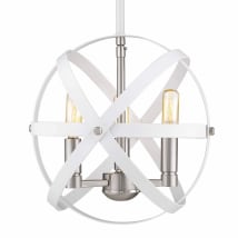 Hammered White / Brushed Nickel