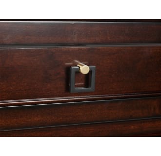 Alno-A2660-Bronze Square Pull with Satin Brass Round Base on Drawers