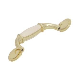 Amerock-245-Side View in White and Polished Brass