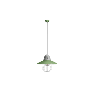 Aspen Green Shade with Black Cord and Wire Guard