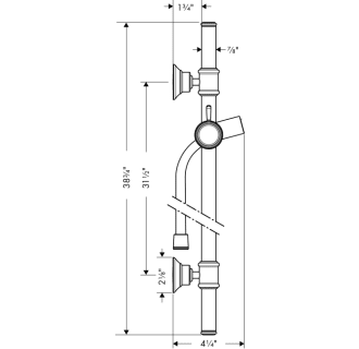 Axor-AXSO-Montreux-T11-Hansgrohe-AXSO-Montreux-T11-Slide Bar Dimensional Drawing