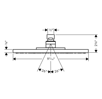 Axor-AXSS-Starck-T02-Hansgrohe-AXSS-Starck-T02-Shower Head Dimensional Drawing
