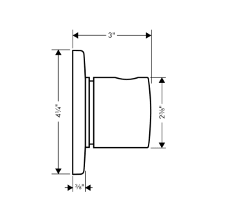Axor-AXSS-Uno-T03-Hansgrohe-AXSS-Uno-T03-Diverter Valve Trim Dimensional Drawing