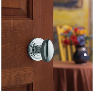 Interior Side of Baldwin 5425.PRIV Privacy Egg Knob with Classic Rosettes in Polished Chrome