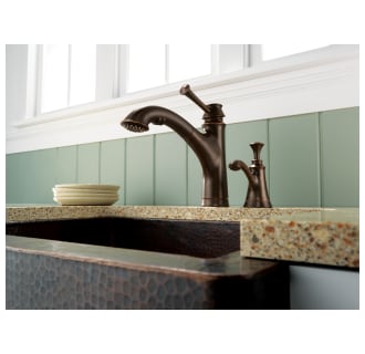 Installed Faucet with Soap Dispenser in Oil Rubbed Bronze