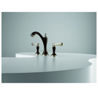 Brizo-65385LF-LHP-Installed Faucet in Cocoa Bronze/Polished Nickel