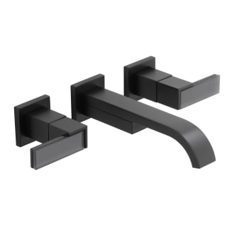 Brizo-65880LF-LHP-Faucet in Matte Black with Black Glass Insert Lever Handles