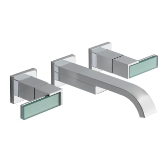 Brizo-65880LF-LHP-Installed Faucet in Chrome with Green Glass Insert Lever Handles