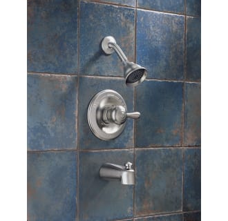 Delta-14478-Installed Tub and Shower Trim in Brilliance Stainless